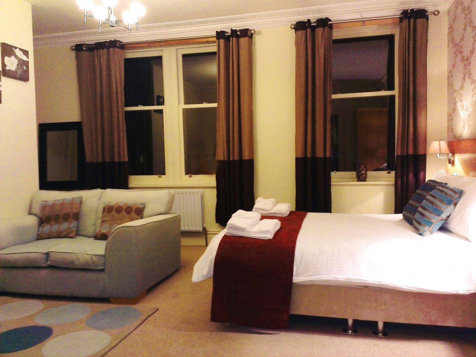 The double suite at The Salisbury, with sofa and fell views