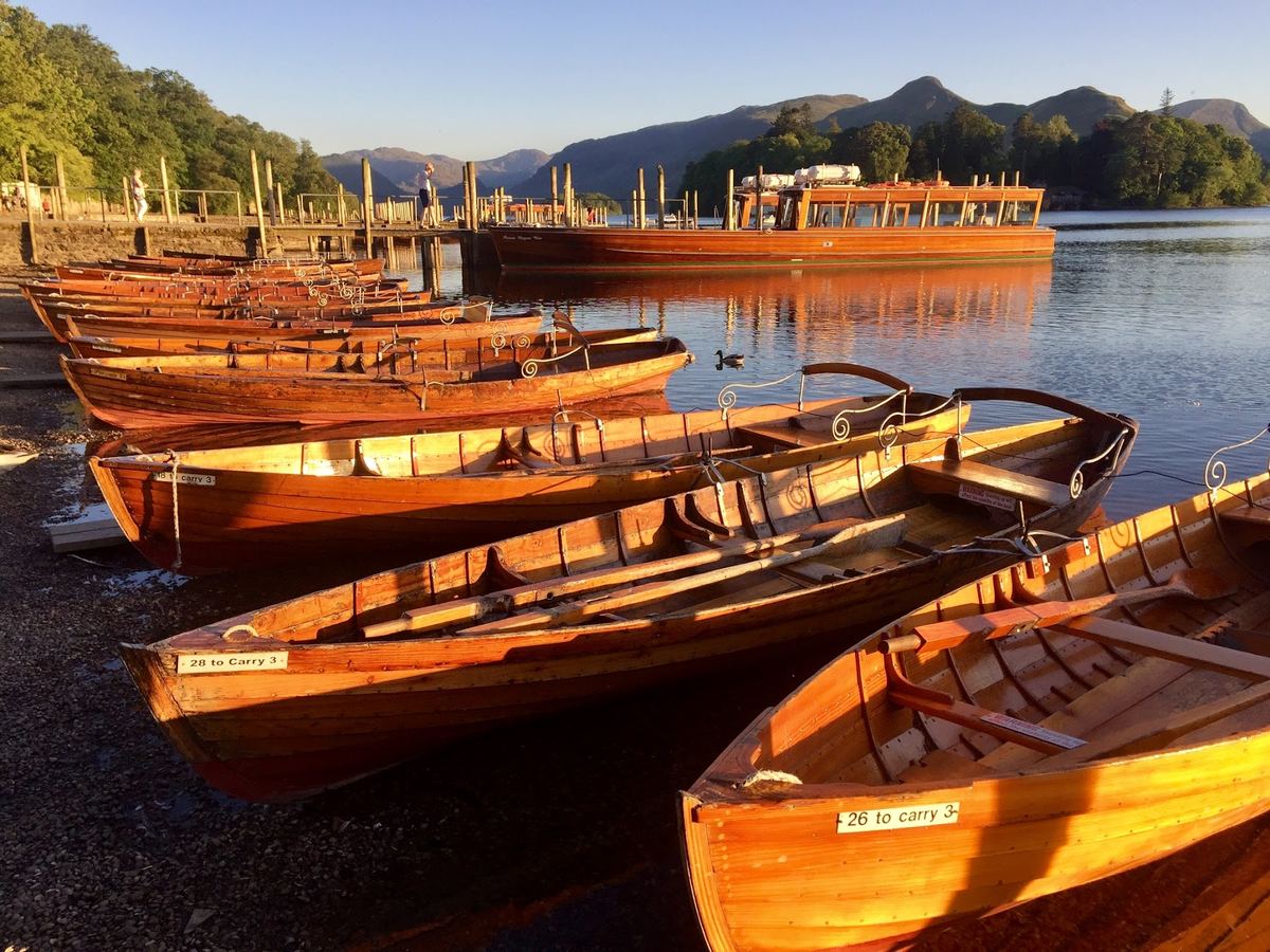 Rowing boats on Derwentwater, a short walk from The Salisbury